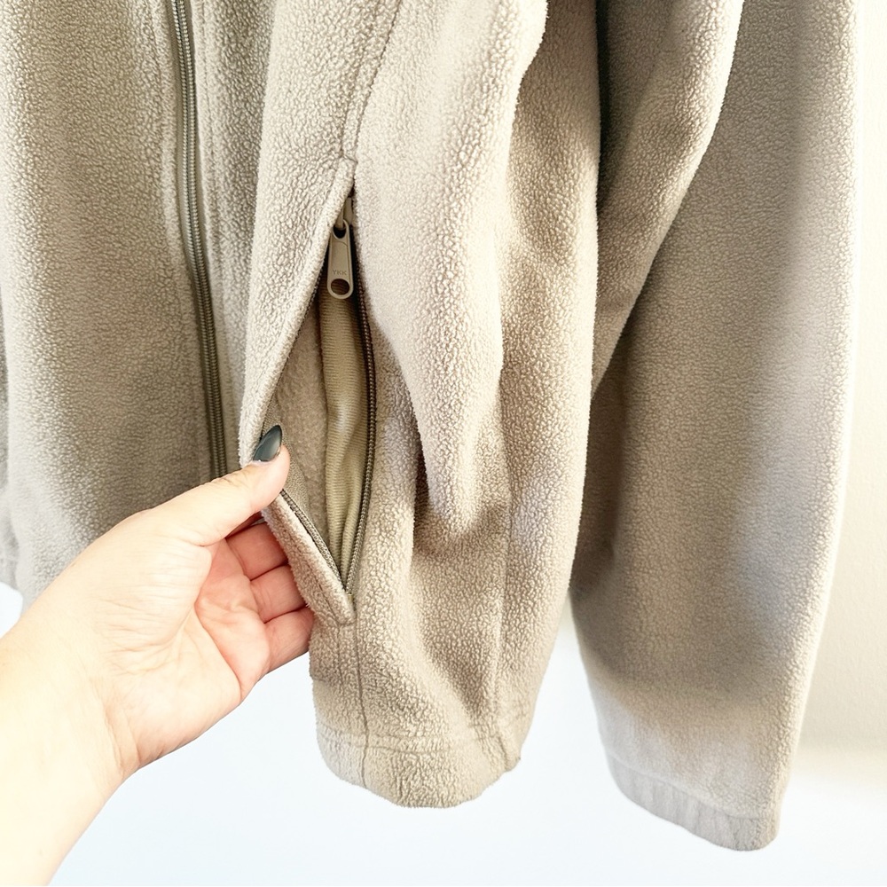 Columbia Men's Full Zip Mock Neck Fleece Jacket Beige L - Picture 2 of 7